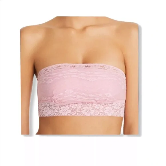 FREE PEOPLE Large Bralette Lace Bandeau Soft Pink - Picture 1 of 9